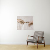 Handen van God de vader en Adam van Michelangelo Wandkleed (In Situ (horizontaal))