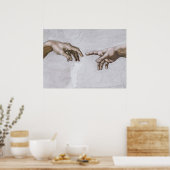 Handen van God en Adam van Michelangelo Poster (Keuken)
