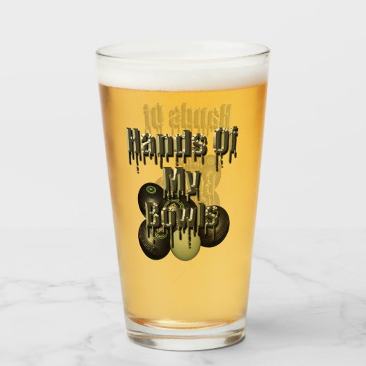 Handen van mijn grasspit, grappigheid glas (Voorkant gevuld)