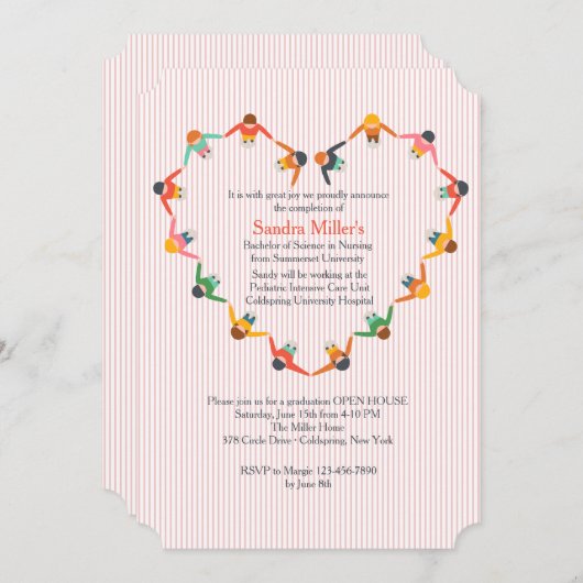 Handen vasthouden Afstuderen Uitnodiging (Voorkant / Achterkant)