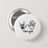 Handen vormen - Skelet Hart Handen Ronde Button 5,7 Cm (Voorkant /achterkant)