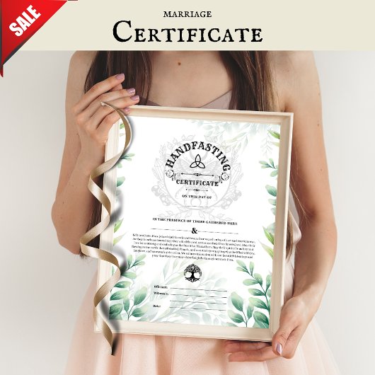 HANDFASTCERTIFICAAT WICCA PAGAN NATUUR 16X20 POSTER