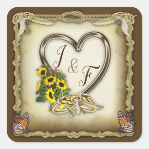 Handfasting Ceremonie - De knoop vastbinden Vierkante Sticker