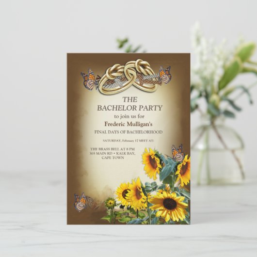 Handfasting Ceremony Bachelor-uitnodiging (Staand voorkant)