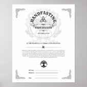 HANDFASTING CERTIFICAAT 16X20 CELTIC WICCA WIT POSTER (Voorkant)
