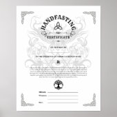 HANDFASTING CERTIFICAAT 16X20 WICCA PAGAN WIT POSTER (Voorkant)