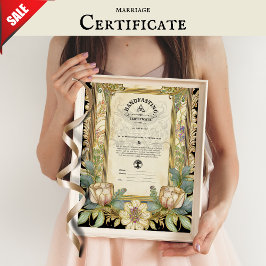 HANDFASTING CERTIFICAAT BLOEMEN CELTISCHE WICCA PA POSTER