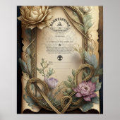 HANDFASTING CERTIFICAAT FLORAL CELTIC WICCA PAGAN POSTER (Voorkant)