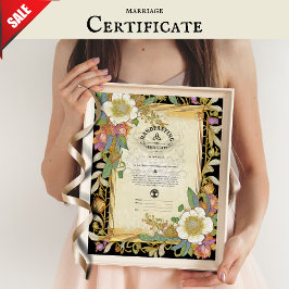 HANDFASTING CERTIFICAAT FLORAL CELTIC WICCA PAGAN POSTER