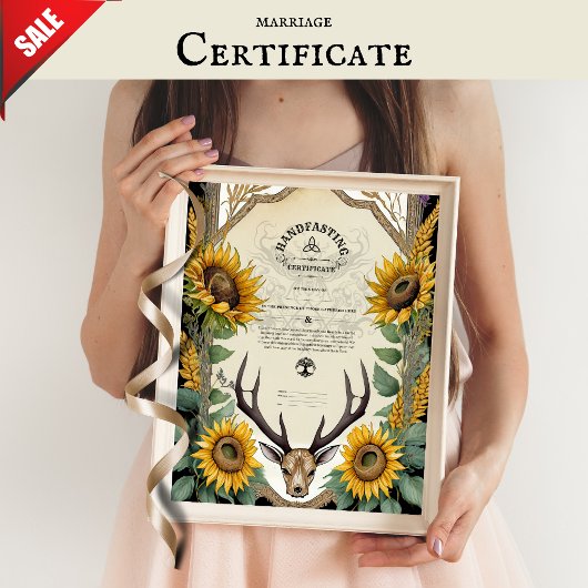 HANDFASTING CERTIFICAAT  HERTOGSHOORN PAGANISCHE B POSTER
