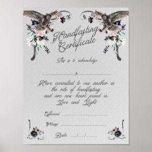 Handfasting Certificate Poster - Upon a Dream