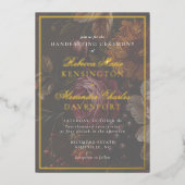 Handfasting Dark Moody Bloemen Kalligrafie Trouwen Folie Uitnodiging (Voorkant)