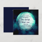 Handfasting nodigt Pagan Wiccan Blauwgroen Moon Go (Voorkant / Achterkant)