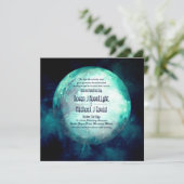 Handfasting nodigt Pagan Wiccan Blauwgroen Moon Go (Staand voorkant)