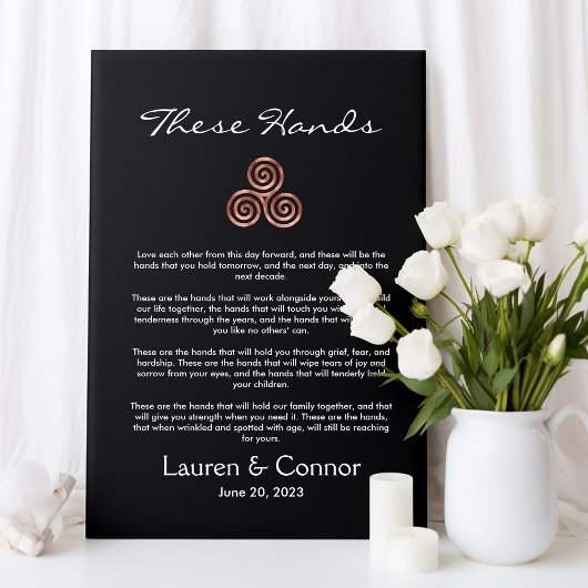 Handfasting Spiral Celtic Knot Irish Wedding Vows Canvas Afdruk