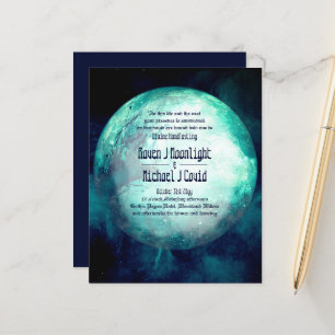 Handfasting Uitnodiging Pagan Wicca Teal Maan Goti