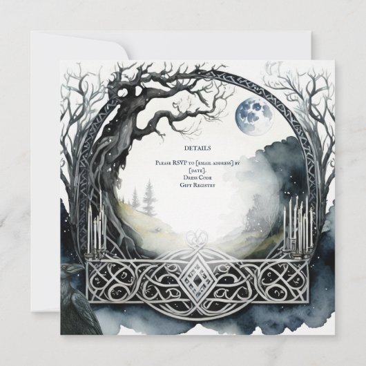 HANDFASTING UITNODIGINGEN DRUID CELTIC WICCA MOON (Achterkant)