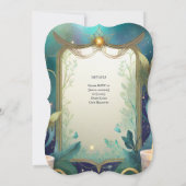 HANDFASTING UITNODIGINGEN GROEN GOUD ETHEREAAL (Achterkant)