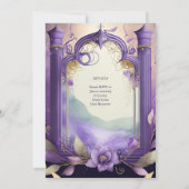 HANDFASTING UITNODIGINGEN PAARSE GOUDEN ETHERAL (Achterkant)