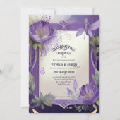 HANDFASTING UITNODIGINGEN PURPER GOUD ETHEERLIJK (Voorkant)