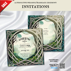 HANDFASTING-UITNODIGINGEN ROMANTISCHE WICCA KELTIS KAART