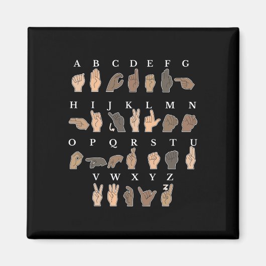 Handgebarentaal ASL Handgebaar doofbewustzijn Magneet (Voorkant)