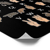 Handgebarentaal ASL Handgebaar doofbewustzijn Poster (Hoek)