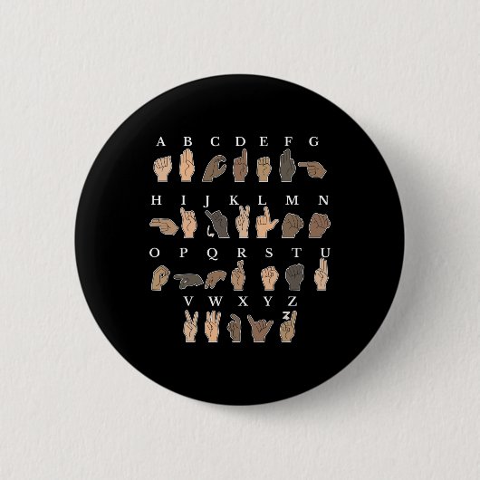 Handgebarentaal ASL Handgebaar doofbewustzijn Ronde Button 5,7 Cm (Voorkant)