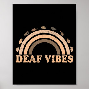 Handgebarentaal ASL Handgebaar dove vibes awa Poster