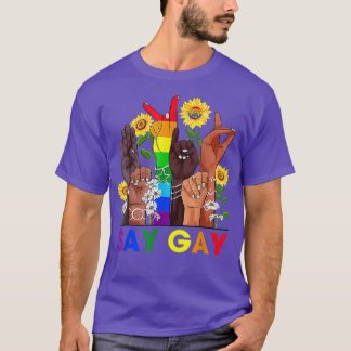 Handgebarentaal Zeg homo's met LGBT Gay Pride T-shirt