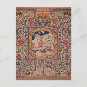 Handgebreide tapijt waarin de droom van Jacob, Elz Briefkaart