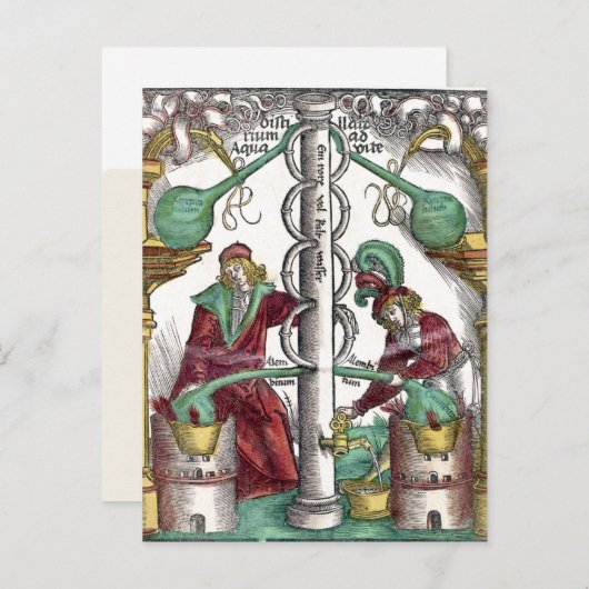 Handgekleurde Alchemy Tools Briefkaart (Voorkant / Achterkant)