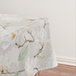 Handgekleurde witte Magnolia op Blush Tafelkleed