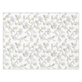 Handgekleurde witte Magnolia op wit Tafelkleed (Voorkant (Horizontaal))