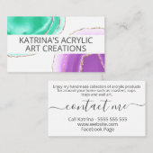 Handgemaakt acrylhars Kunstdecor Visitekaartje (Voorkant / Achterkant)