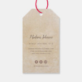 Handgemaakt aquarel bloemtextuurpapier cadeaulabel (Achterkant)