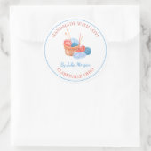 Handgemaakt breilabel ronde sticker (Tas)