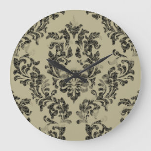Handgemaakt damast patroon: ornament. grote klok