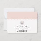 HANDGEMAAKT DANK U professionele  blush roze Bedankkaart (Achterkant)