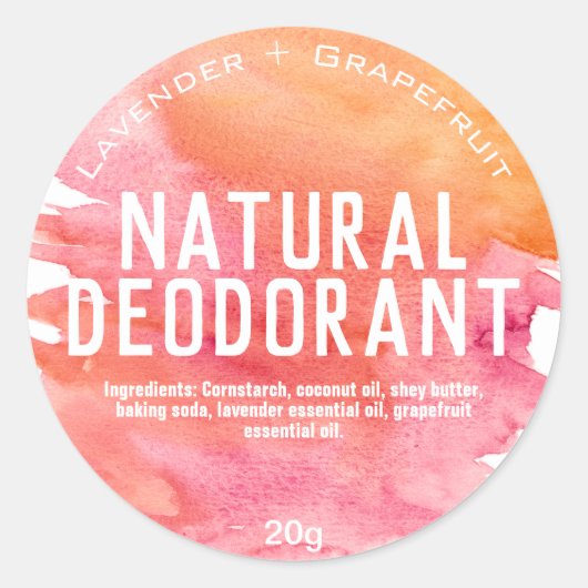 Handgemaakt Deodorant Label (Voorkant)