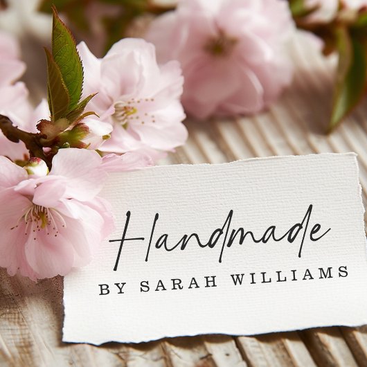 Handgemaakt door aangepaste naam modern handgeschr 	rubberstempel