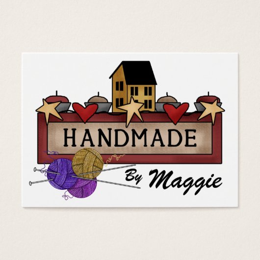 Handgemaakt door (breien) ... SRF Visitekaartje (Voorkant)