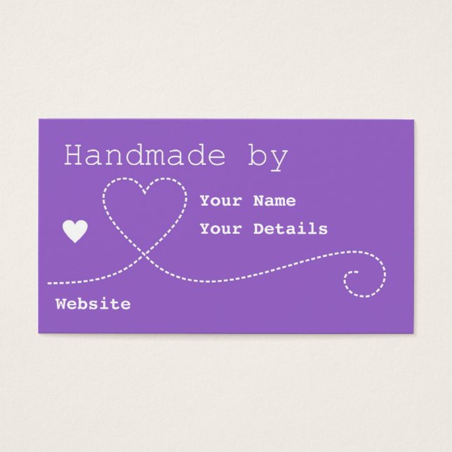 Handgemaakt door: Craft Business Labels - Royal Pa Visitekaartjes (Voorkant)