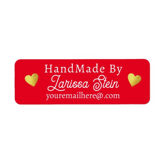 Handgemaakt door Custom Signature Red Etiket (Voorkant)