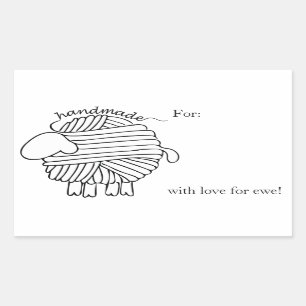 "Handgemaakt door" Garens Rechthoekige schuif Rechthoekige Sticker