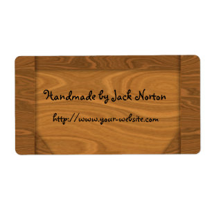 Handgemaakt door - houten ontwerp etiket