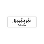 Handgemaakt door Jouw naam Cursive Script Sjabloon Zelfinktende Stempel (Design)