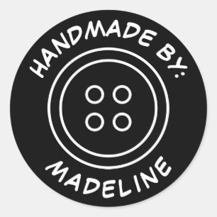 Handgemaakt door Jouw namen toevoegen Ronde Sticker