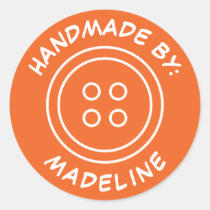 Handgemaakt door Jouw namen toevoegen Ronde Sticker