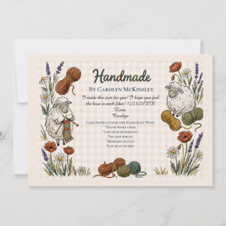 Handgemaakt door Knitting Tag Bedankkaart